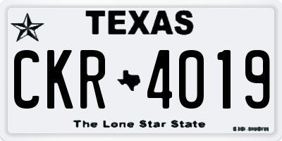 TX license plate CKR4019