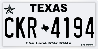 TX license plate CKR4194