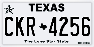 TX license plate CKR4256