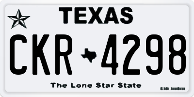 TX license plate CKR4298