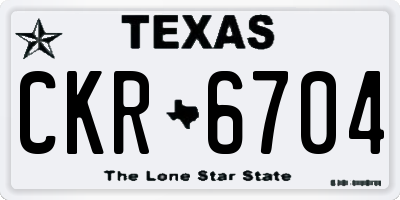 TX license plate CKR6704