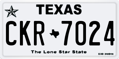 TX license plate CKR7024