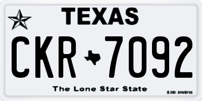TX license plate CKR7092