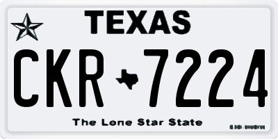 TX license plate CKR7224