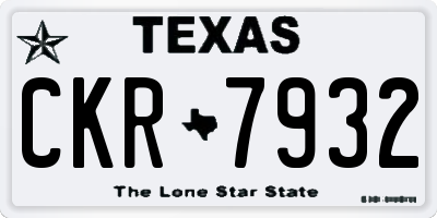 TX license plate CKR7932