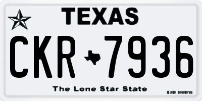 TX license plate CKR7936