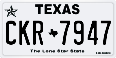 TX license plate CKR7947