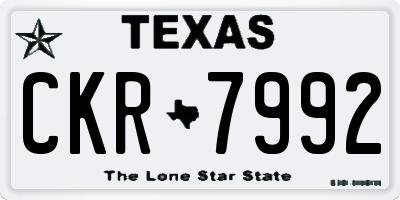 TX license plate CKR7992
