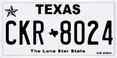 TX license plate CKR8024