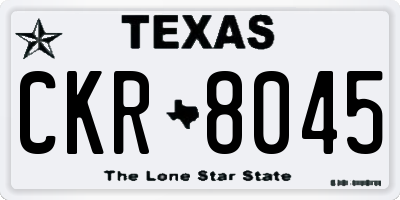 TX license plate CKR8045