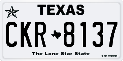 TX license plate CKR8137