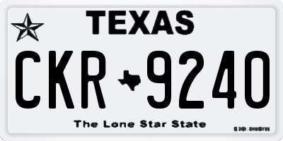 TX license plate CKR9240