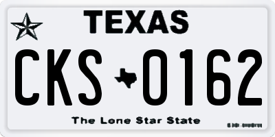 TX license plate CKS0162
