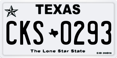 TX license plate CKS0293