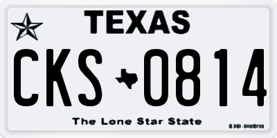 TX license plate CKS0814