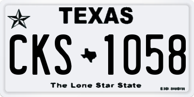 TX license plate CKS1058