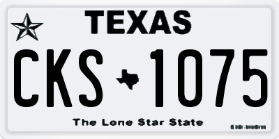 TX license plate CKS1075