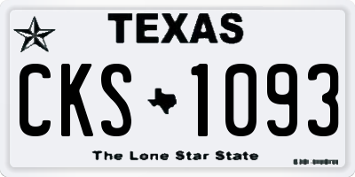 TX license plate CKS1093