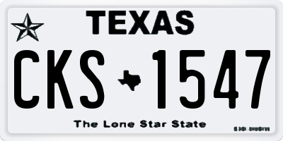 TX license plate CKS1547