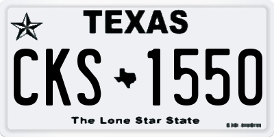 TX license plate CKS1550