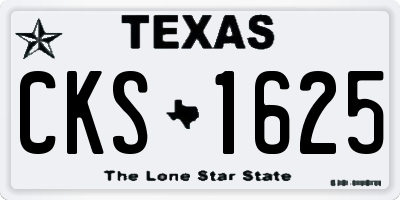 TX license plate CKS1625