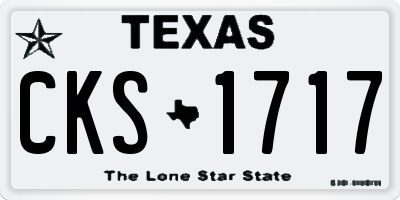 TX license plate CKS1717