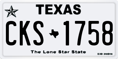 TX license plate CKS1758