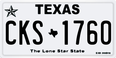 TX license plate CKS1760