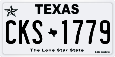 TX license plate CKS1779