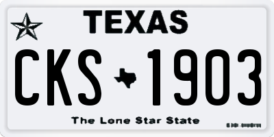 TX license plate CKS1903