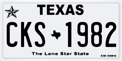 TX license plate CKS1982