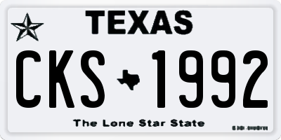 TX license plate CKS1992