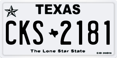 TX license plate CKS2181