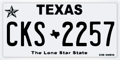 TX license plate CKS2257