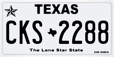 TX license plate CKS2288