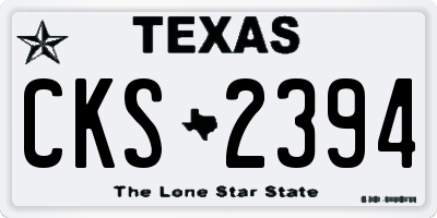 TX license plate CKS2394