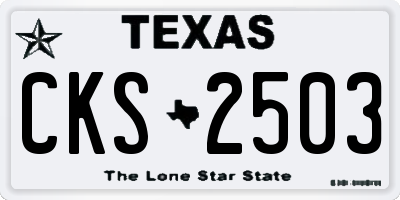TX license plate CKS2503