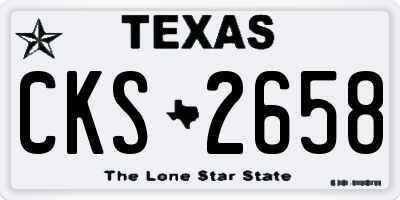 TX license plate CKS2658