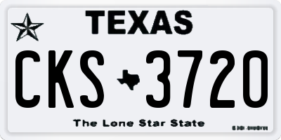 TX license plate CKS3720