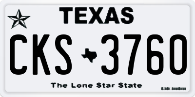 TX license plate CKS3760