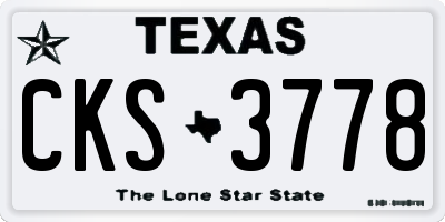 TX license plate CKS3778