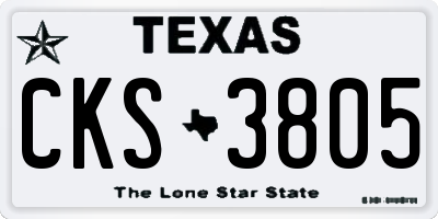 TX license plate CKS3805