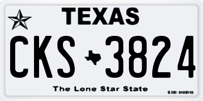 TX license plate CKS3824