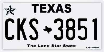 TX license plate CKS3851