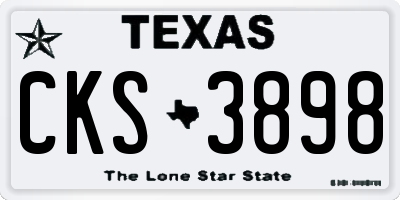 TX license plate CKS3898