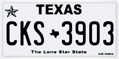 TX license plate CKS3903
