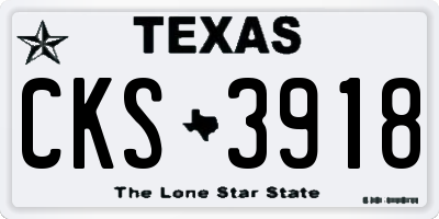 TX license plate CKS3918