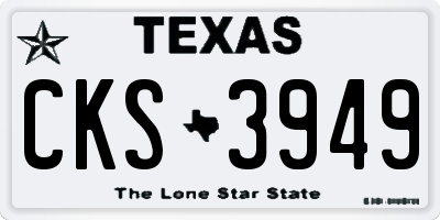 TX license plate CKS3949