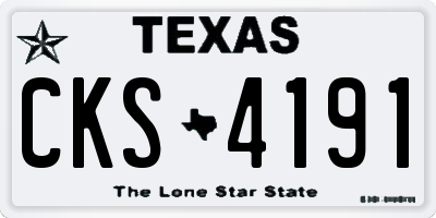 TX license plate CKS4191