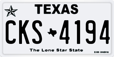 TX license plate CKS4194